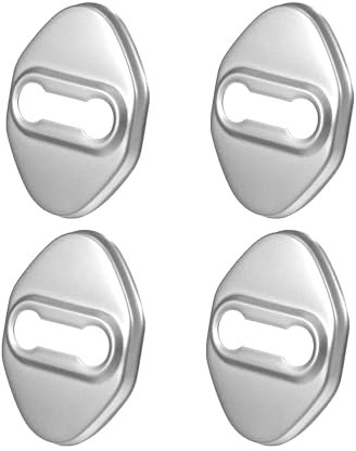 BDWXJP 4 Pieces Car Door Lock Cover for Audi A3 (2012-2020), Aluminum Alloy Car Door Lock Latches Protector Cover Anti-Corrosion Protection Car Interior Accessories,A-SLIVER