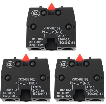 eMagTech 3x Pulsadores de Reinicio Autom¨¢tico ZB2-BE102 Compatible con Schneider Interruptores Normalmente Cerrados