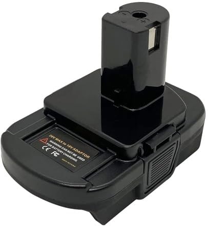 BPS18RL Battery Adapter for Ryo- bi 18V cordless tools, USB Charging Adapter for BLACK+DE- CKER, Stan- ley 20V Li-ion Battery, adapter only (for BLACK+DE- CKER to Ryo- bi)