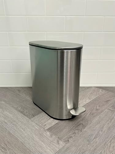 Showerdrape Fortuna 5L Soft Close Stainless Steel Bathroom Pedal Bin Satin Chrome