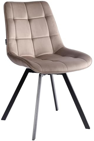 exitodesign Drehstuhl Esszimmer LAPO 49x62x83 cm - Esszimmerstühle Gesteppt 360° Drehbar Bürostuhl Stuhl - für Esszimmer Küche Wohnzimmer Salon Schreibtisch (Braun 3)