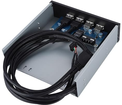 CHICIRIS 5.25 Inch Metal Optical Drive Bay, Plug and Play USB Hub with 4 Ports for Data Transfer, Ideal for Users and PC Builds