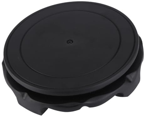 DEARMAMY Wooden round Vase Stand Base Matte Black 18cm Diameter Pedestal for Fish Tank, Flower Pot, Jade Ornament Display and Home Décor Centerpiece