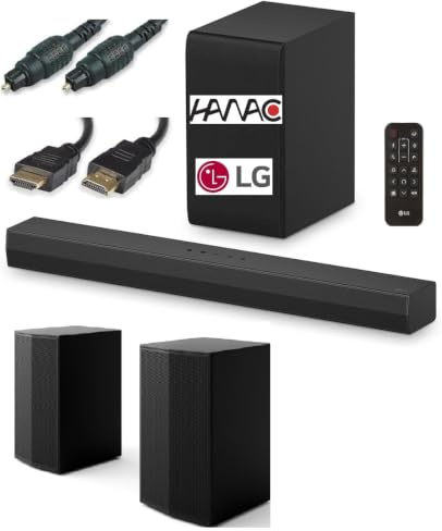 Soundbar Bundle for LG US40TR, 400W for TV with Stereo Sound 4.1 channel, Wireless Subwoofer & Surround Sound with HDMI & Optical Lead Included as a bundle.