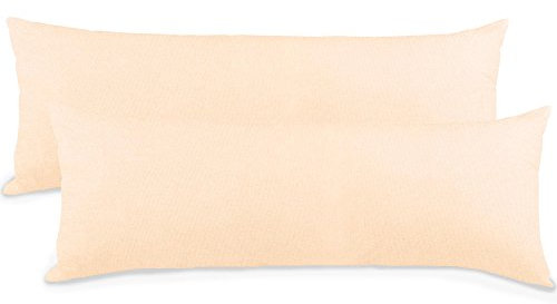 aqua-textil Classic Line Kissenbezug 2er-Set 40 x 145 cm Natur Baumwolle Seitenschläferkissen Bezug Kissenhülle, Kopfkissenüberzug, Pillowcase, Bettkissen, Kopfkissenbezug, Reißverschluss