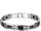JewelryWe Schmuck Magnet Therapie Kugel Perle Perlen Edelstahl Kohlenstoff Carbon Fiber Kohlefaser Armband Link Handgelenk Silber Schwarz Motorradfahrer Biker Herren