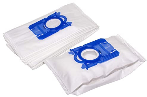 vhbw 10x sacchetto compatibile con AEG/Electrolux AUO 8817 UltraOne Green aspirapolvere - in microfibra, 28cm x 17,5cm, bianco/blu