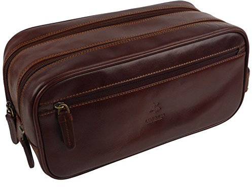 Visconti Monza Trousse de toilette en cuir pour homme, marron (Noir) - .