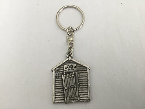 Old Garden Shed Pewter Keyring UK Made