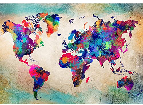 Runa Art Papier peint intissé 396 x 280 cm carte du monde | Toison Décoration Murale Salon Chambre á Coucherr | Fabrication Allemande | Coloré 9378012a