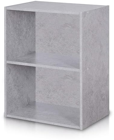 habeig Tube Bücherregal Standregal 2 Fächer Belastung Regalboden 30kg Standregal (Beton)