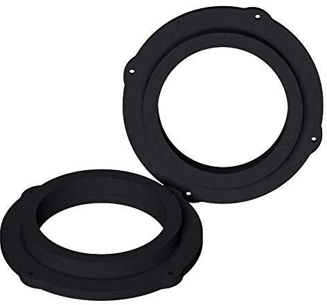 [1 Paar] 165 mm MDF Lautsprecher Ringe kompatibel mit Audi A3 8V | passend für Vordertür | Farbe: schwarz | wasserundurchlässig