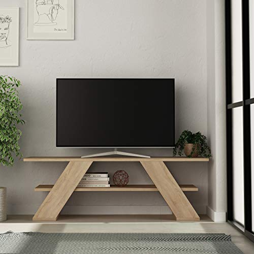 Hocuspicus HOCUS PICUS Modern Designed TV Unit for living room up to 48 TVs - 120 x 40 x 33 cm - Easy to Assemble and Clean (Oak)