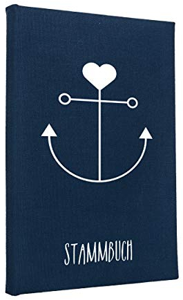 Hochzeitideal - Stammbuch der Familie Toni dunkelblau 21,0 cm x 15,0 cm - Buchbinderleinen Stammbuch Hochzeit - Familienbuch Standesamt mit 6-Fach Ringmechanik für Urkunden mit Behördenlochung