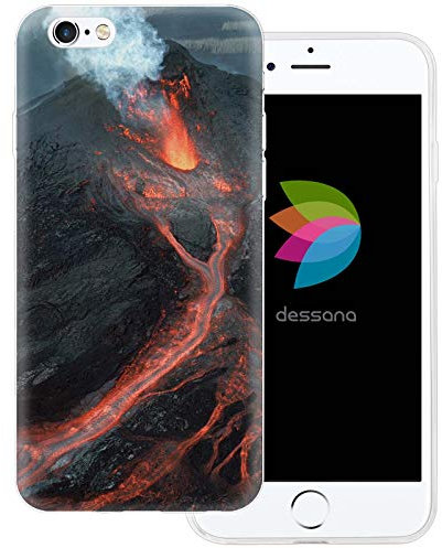 dessana Lava transparente Schutzhülle Handy Case Cover Tasche passend für Apple iPhone 6/6S Vulkan Ausbruch
