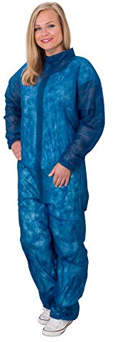 10 x Einweg Overall Premium Blau Gr. XXXL | Overall mit Kragen | Maleroverall Schutzanzug für leichte Malerarbeiten, Lackierarbeiten, Reinigungsarbeiten | Maleranzug Schutzkleidung Einweganzug