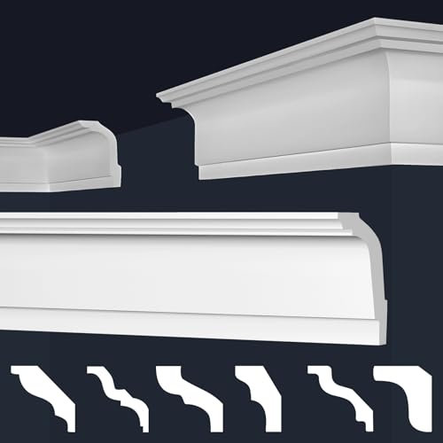 MARBET DESIGN Stuckleisten XPS Styropor weiß - Deckenleisten Stuck Decken Styroporleisten E-Leisten - (78 Meter / 1 Packung E-33)