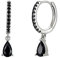 Ohrstecker Ohrring Damen 925 Sterling Silber Creolen Damen Schwarz Kristall Zirkon Ohrringe Modeschmuck -Silver_Black