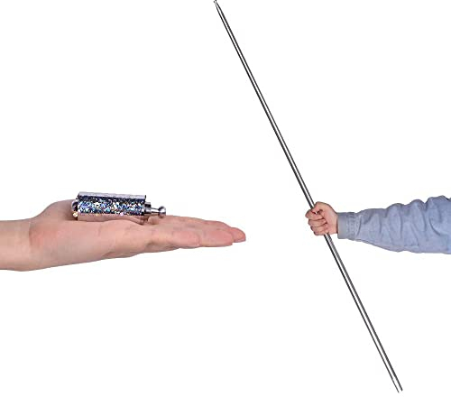 1 bastón de bolsillo (colores disponibles) Bo Staff que aparece trucos de magia de metal de primer plano, accesorios de truco de espectáculo de magia que aparecen/desaparecen (plata, 150 cm)