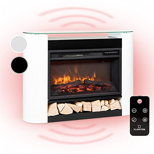 Klarstein Elektrokamin, Elektro Heizungen für Wohnzimmer & Innenräume, Elektrischer Kamin mit LED Flammen, Sparsamer Elektroofen, Heizlüfter mit Timer, Einstellbarer Thermostat, Heizung 1800 W