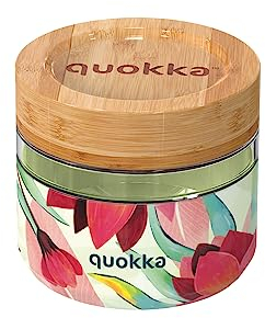 Quokka DELI SPRING | CONTENITORE PER CIBO IN VETRO CON COPERTURA IN SILICONE 500 ML