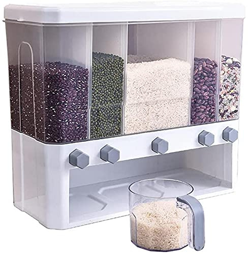 Wall Mounted Muesli Dispenser Rice Bucket, Muesli Dispenser, Muesli Cans Storage Box Fresh Storage Boxes, Kitchen Storage Box Airtight Containers With Lid
