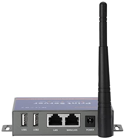 CHEECENT Wireless Print Server for USB Printer (NOT Plug&Play), 2 Port USB Print Server, Convert Wired Printer to Wireless WiFi Ethernet Networking - Windows Mac Linux Compliant - CR202