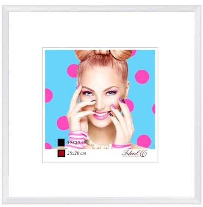 Bilderrahmen Kunststoff Lifestyle Foto Rahmen Collage Wanddeko Poster Photo Style: Farbe: Weiß | Format: 50x50