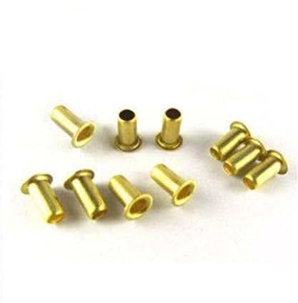 yaoqijie 100pcs M2 Hollow Rivet Through Hole Nail Copper Eyelet Umbrella Small Rivets 2mm-23.5mm Length lasting (Stem Length : M2 x 2mm)