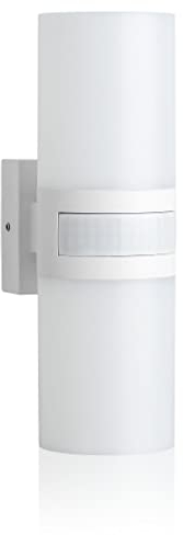 SEBSON® LED Außenleuchte Bewegungsmelder IP65 - Wandleuchte weiß 20W 2200lm kaltweiß 5800K - Außenwandleuchte up down, Sensor 12m / 180° - Lampe Außen 230V
