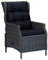 RONGQI Verstellbarer Gartensessel mit Auflagen, Gartenstuhl, Balkonstuhl, Balkon Stuhl, Gartenmöbel, Garden Armchairs, Poly Rattan Dunkelgrau