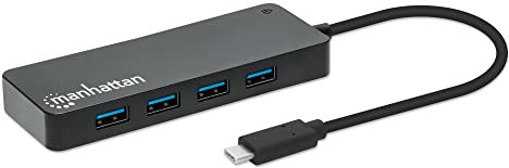 Manhattan 7-Port USB Hub C-Stecker A-Buchse 5Gbit/s schwarz
