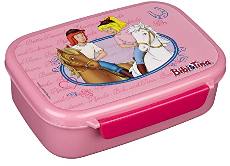 Scooli Bibi & Tina Brotdose Kunststoff mit Einsatz und Verschlussclip Brotzeitdose Lunchbox Geschenk für Kinder