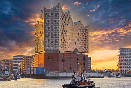 Leinwandbild - Fotomotiv: Die Hamburger Elbphilharmonie im Hafen Hamburg Fotos/Bilder/Wandbilder/Souvenirs, Größen Name: 60 x 40 cm