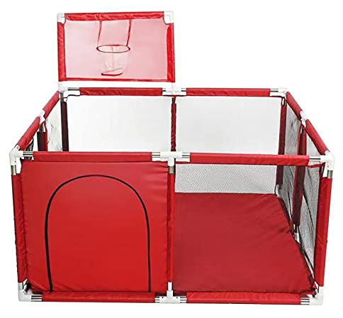 YAZOCO Laufstall Baby,122X180cm Mobiler Zaun Indoor and Outdoor Baby Playpen with Laufstall Baby Playpens with Breathable Mesh and Zip Door Mobiler Zaun (rosa 128X128cm)