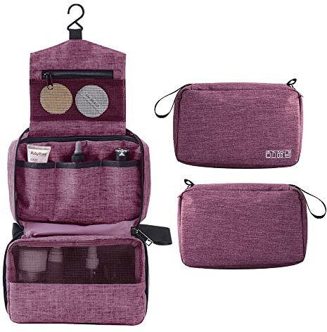 Tidyard Trousse de toilette, trousse de toilette à suspendre, trousse de toilette pour homme, organisateur de maquillage, étanche, organisateur de toilette de voyage avec crochet de suspension, sac de