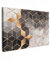 MuchoWow© Bilder 90x60 cm Wohnzimmer Goldene Deko Modern Wandbild Foto auf Leinwand Bild Schlafzimmer Room Decor Geschenke Abstrakt - Würfel - Gold - Muster - Schwarz und Weiß