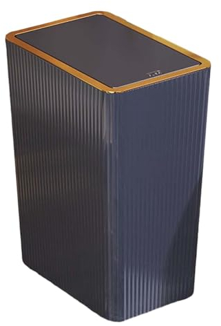 MagiDeal Poubelle de cuisine avec couvercle de Type presse, poubelle étroite, organisateur de corbeille à papier, poubelle de salle de bain avec couvercles, 15L Bleu