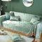 Couch Überzug 190x300cm, Blumenzweig mit Quasten Bezug Sofa 3 Sitzer Sofaüberwürfe rutschfest Hellgrün Couchbezug für Wohnlandschaft