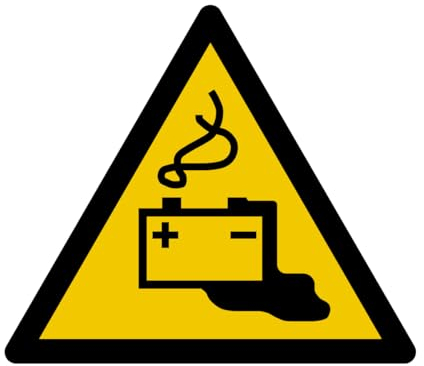 W026 - Gefahr Batterieladung im Gange - Warnschild - Maße wählbar - Norm ISO 7010