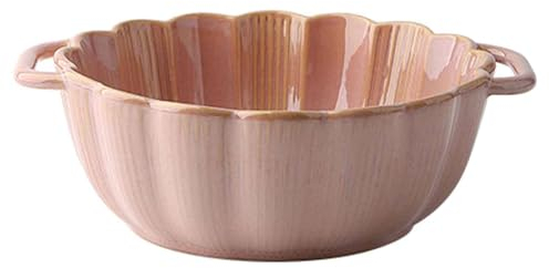 TYMYYS. Bol à Soupe En Céramique Avec Poignées, 30 Once, Bol De Soupe à L'oignon,Cuisson Bol. Micro-ondes & Passe Au Four.-8.6 in. Rose