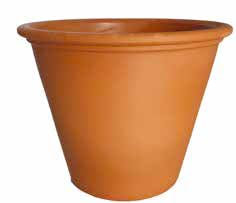 Macetas de terracota de 25 cm de diámetro, 18 cm de diámetro (2 unidades) + posavasos de terracota (2 unidades) – Jardinera de barro fabricado en Italia