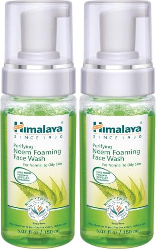 Himalaya Herbals Mousse nettoyante pour le visage à l'extrait de curcuma - Nettoyant pour le visage à base de plantes sans savon, SLS - TESTÉ PAR DERMATOLOGIE 150 ml (Lot de 2)