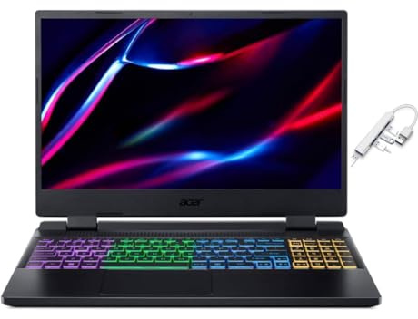 Acer Nitro 5 15.6 QHD 165Hz Display Gaming Laptop | AMD Ryzen 7 6800H(>i7-12700H) | NVIDIA GeForce RTX 3070 Ti | 32GB RAM DDR5 | 1024GB SSD | Backlit | Windows 11 Home | Bundle with USB 3.0 Hub