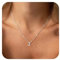 GIFT4U Kette Damen - 18K Weißgold Gefüllte Buchstaben J Halskette Silber Choker Initialen Kette Mädchen Schmuck Geschenke für Frauen