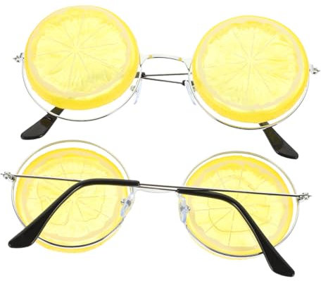 Cabilock 2 Pièces Lunettes Drôles Verres en Forme De Fruits Lunettes De De Fête D'été Adulte Lunettes De De Piscine Faux Mini Citrons Skis Au Citron Lunettes De Fête Luau