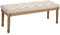 HOMCOM Sitzbank, Polsterbank mit Leinenoptik, Holzbeine, Bettbank für Schlafzimmer, Wohnzimmer, Flur, 120 x 41 x 48 cm, Creme