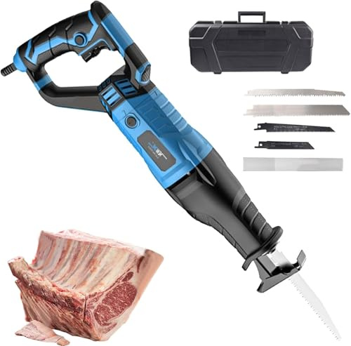 Segaossa, Sega Elettrica Da Macellaio 1050 W, Sega Ossa Commerciale Domestica Macellaio Per Tagliare Carne Congelata, Ossa, Il Corpo Della Macchina Può Ruotare Di 180°, 6 Velocità(Color:blu)