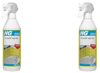 HG Mould Spray, Effective Mould Spray & Mildew Cleaner, Removes Mouldy Stains From Walls, Tiles, Silicone Seals & More - 500ml, Pack of 2