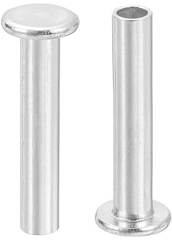 QUARKZMAN 50 Stück Halbhohlnieten, 4mm x 20mm Aluminium Flachkopf Halbhohle Nieten für Industrie Haushaltsreparatur Befestigung, Silber